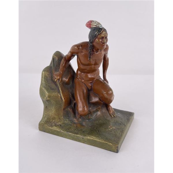 Cold Painted Indian Bookend