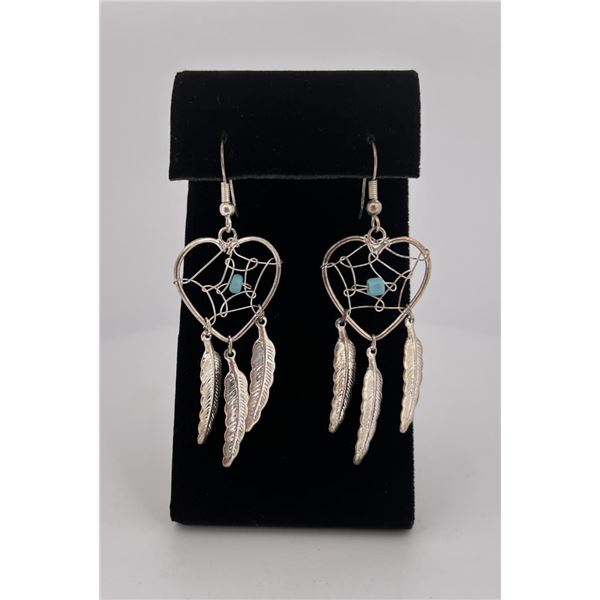 Navajo Sterling Silver Dreamcatcher Earrings