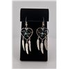 Image 2 : Navajo Sterling Silver Dreamcatcher Earrings