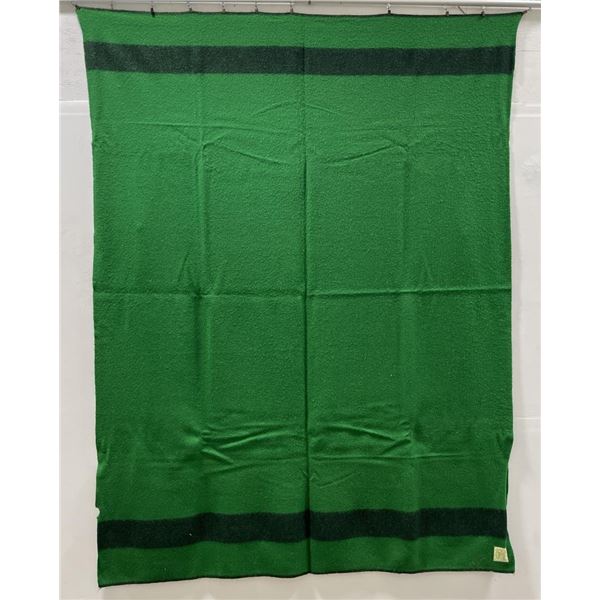 Hudsons Bay Green Wool Blanket