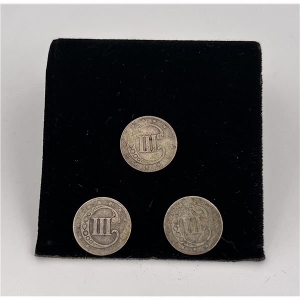 Collection of Three Cent Silver Pieces