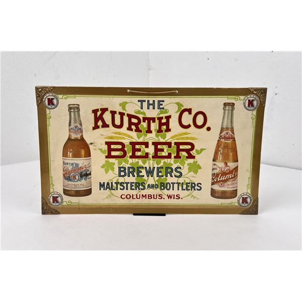 Kurth Beer Columbus Wisconsin Tin Sign