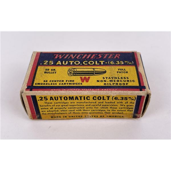 Winchester .25 Auto Colt Ammo