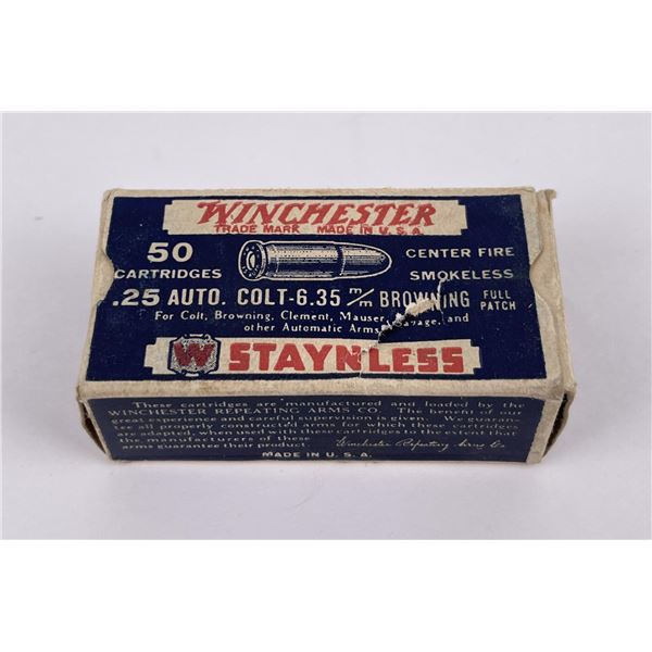 Winchester .25 Auto Colt Ammo