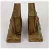 Image 2 : Arts and Crafts Gesso Lion Head Bookends