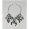 Image 2 : Sterling Turquoise Bear Claw Squash Blossom