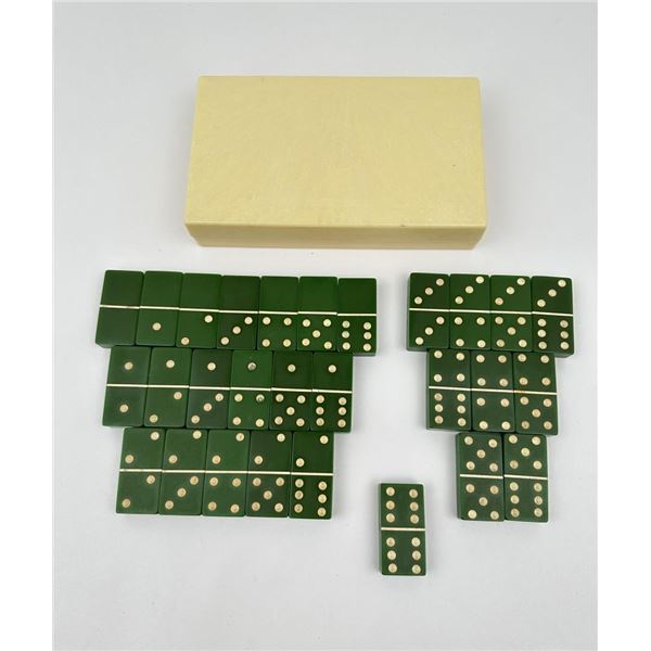 Green Bakelite Dominos Set