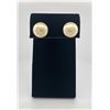 Image 1 : 10k Gold Pearl Button Earrings