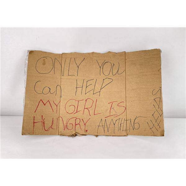 Urban Street Art Homeless Bum Sign Montana