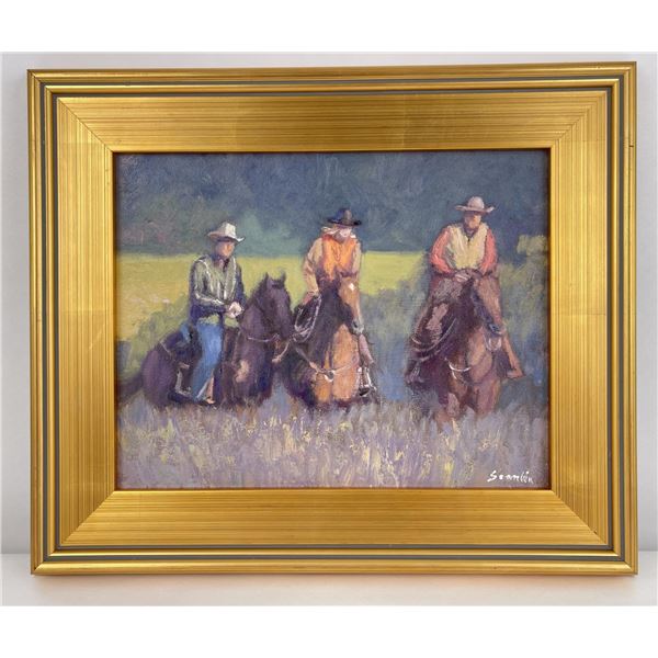 Sean Wu Oil on Canvas Cowboy Painting