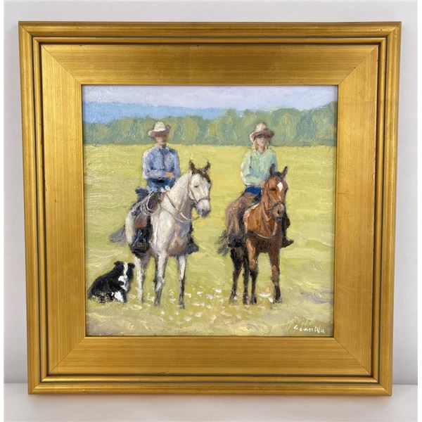 Sean Wu Oil on Canvas Cowboy Painting