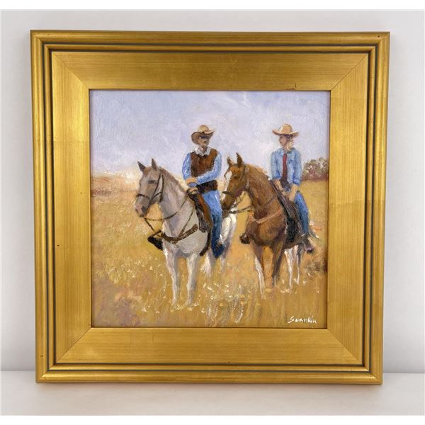 Sean Wu Oil on Canvas Cowboy Painting