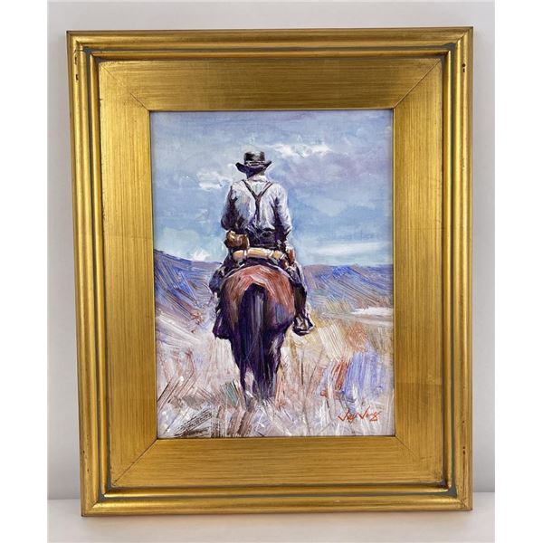 Jay Jung Oil On Canvas Cowboy Painting