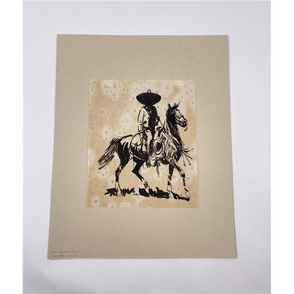 Edward Borein Pen and Ink Cowboy Drawing