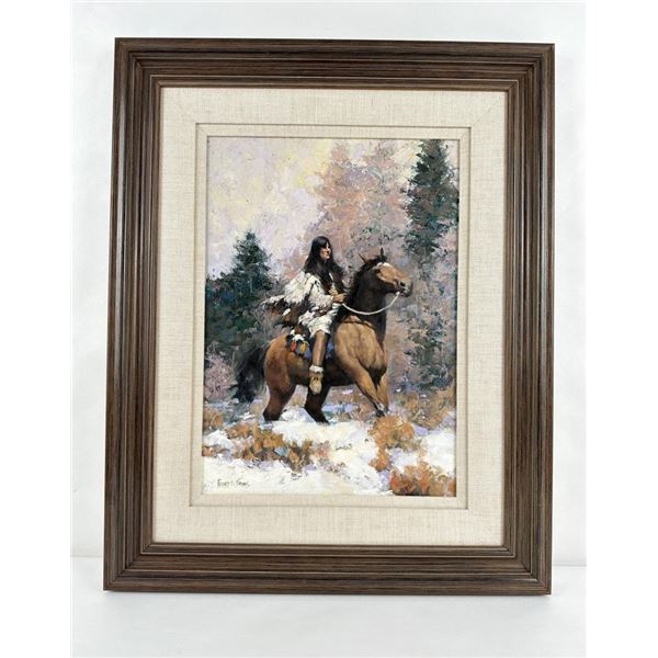 Richard D Thomas Oil on Board Indian Painting