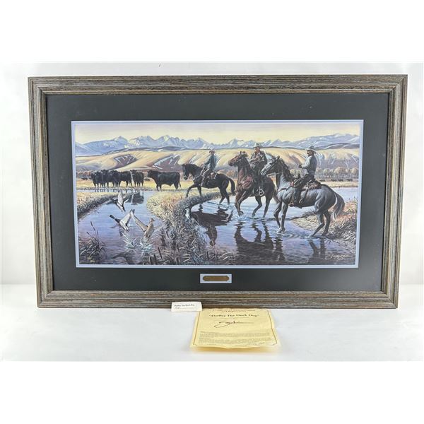 Larry Zabel Dudley the Duck Dog Print