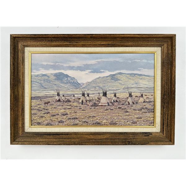 George Dabich Indian Encampment Painting