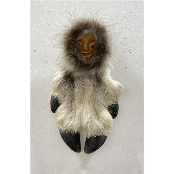 Eskimo Mask Black Cottonwood Bark Carving