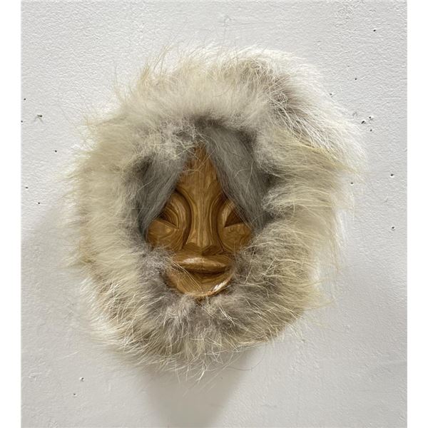 Eskimo Mask Black Cottonwood Bark Carving