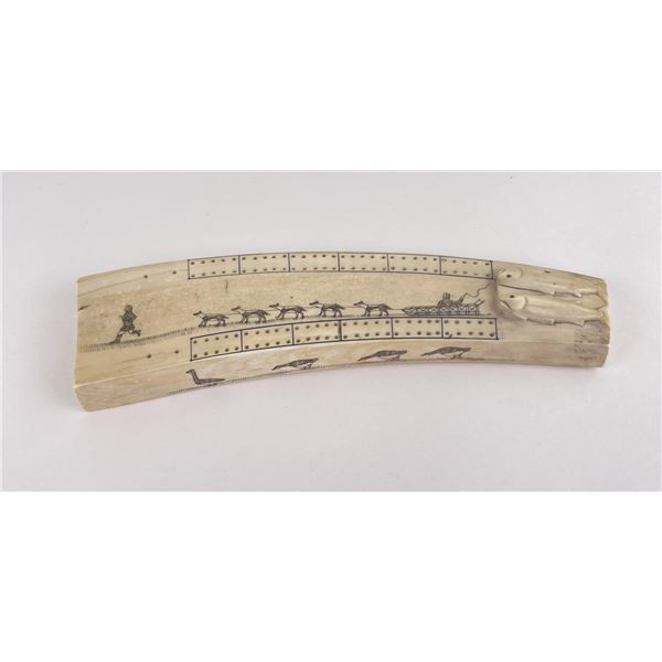 Antique Eskimo Inuit Walrus Cribbage Board