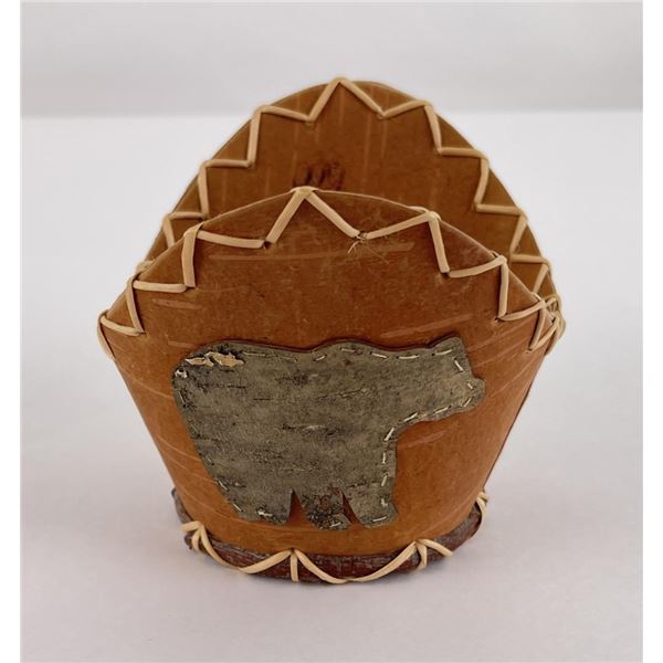 Athabascan Indian Made Birch Bark Basket