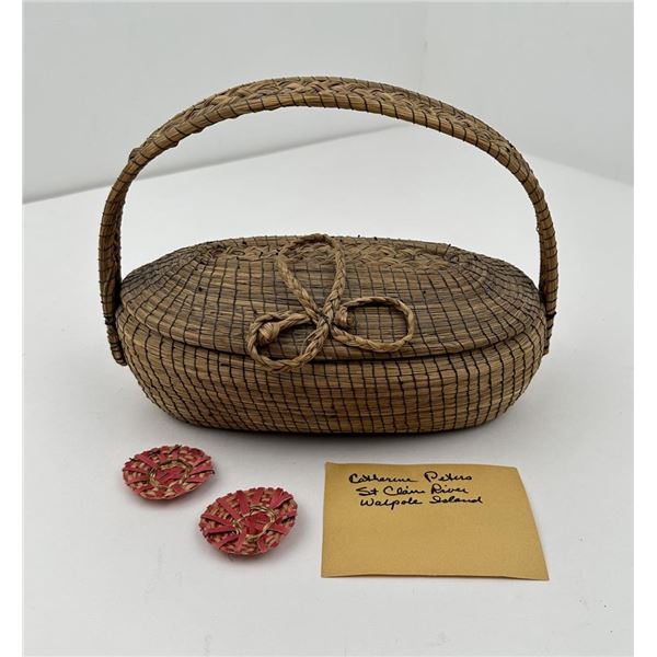 Athabascan Indian Made Sweetgrass Basket