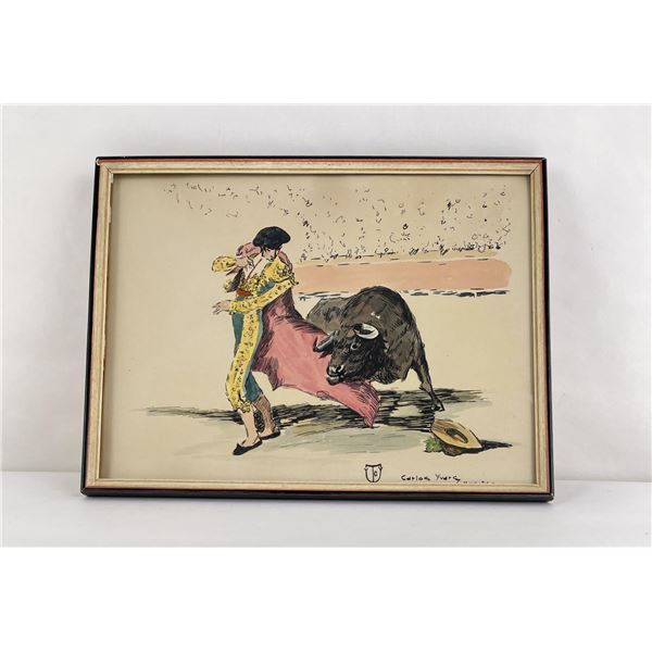 Spanish Bullfighter Watercolor Painting