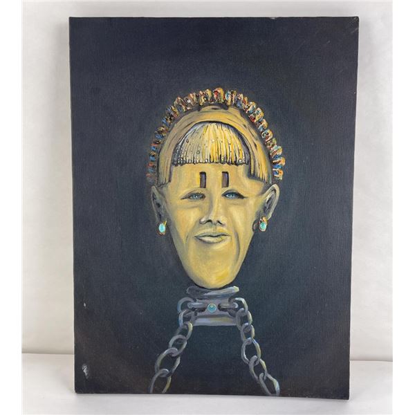Don Meeks Outsider Art Oil on Canvas Painting