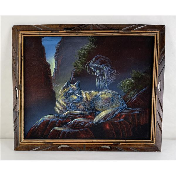 Mid Century Velvet Painting Indian Painting