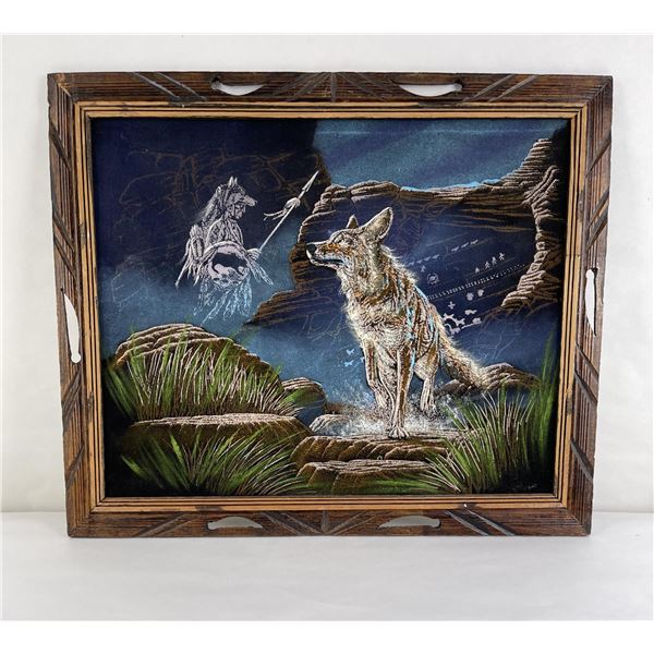 Mid Century Velvet Painting Indian Painting