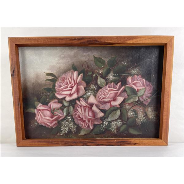 Victorian Rose Painting Oil on Canvas