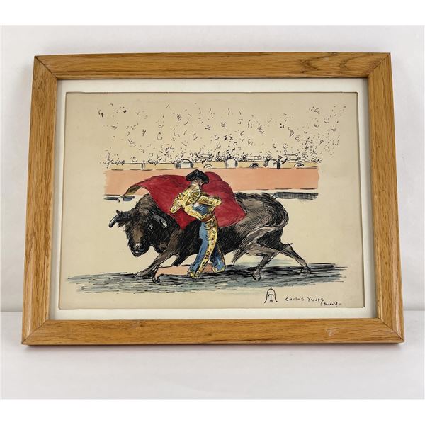 Spanish Bullfighter Watercolor Painting