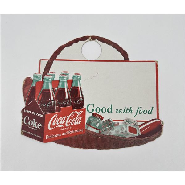Coca Cola Good With Food Bottle Topper Sign