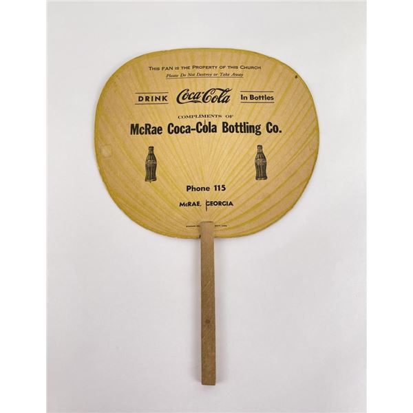 1940s Coca Cola Paper Hand Fan Georgia