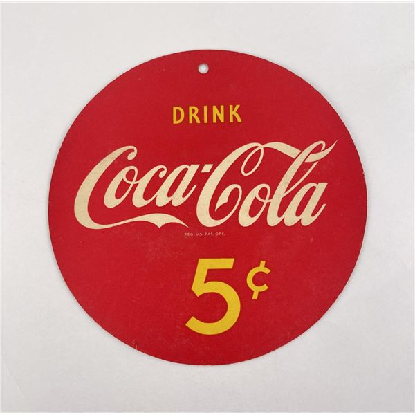 Coca Cola Button Fan Pull Sign