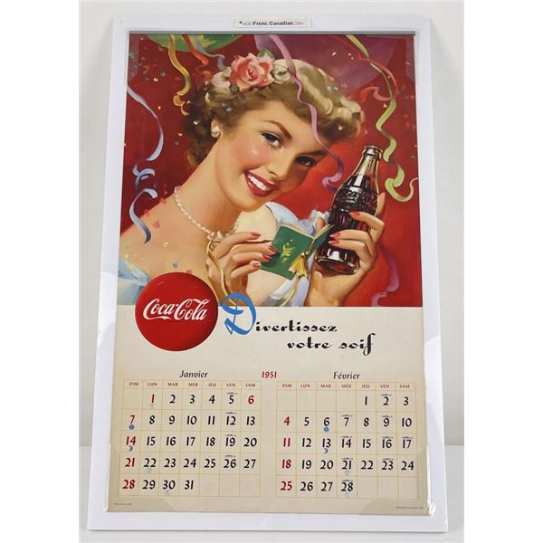 1951 French Canadian Coca Cola Calendar