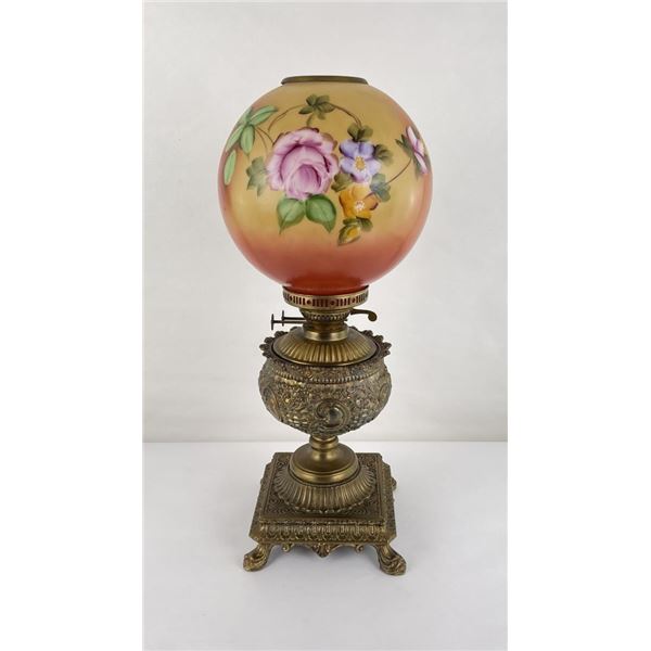 Antique Gone with the Wind Kerosene Lamp