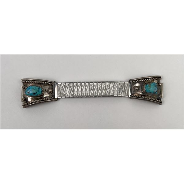 Navajo Sterling Silver Turquoise Watch Band Tips