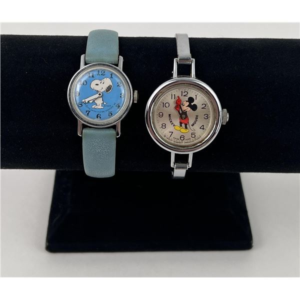 Mickey Mouse and Snoopy Watches