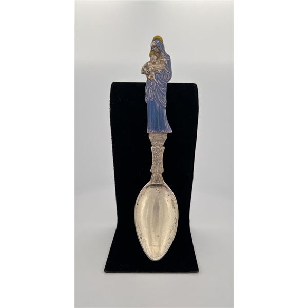 Enameled Sterling Silver Christmas Spoon