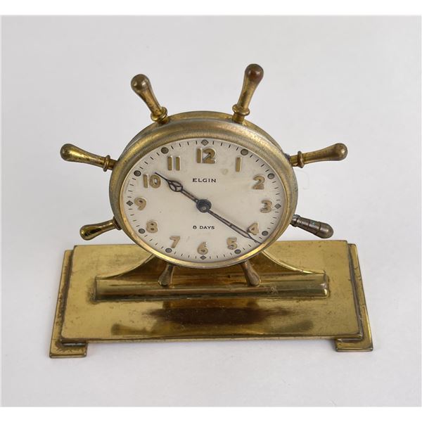 Elgin 8 Day Ships Wheel Clock