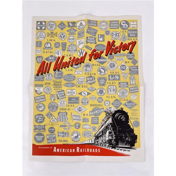 WW2 All United for Victory Railroad Poster