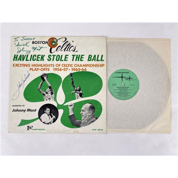Johnny Most John Havlicek Signed Record