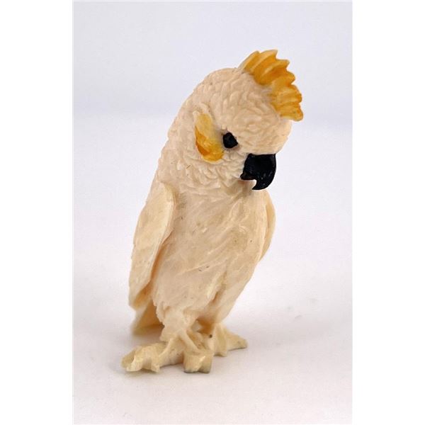 Antique Japanese Carved Cockatoo Bird