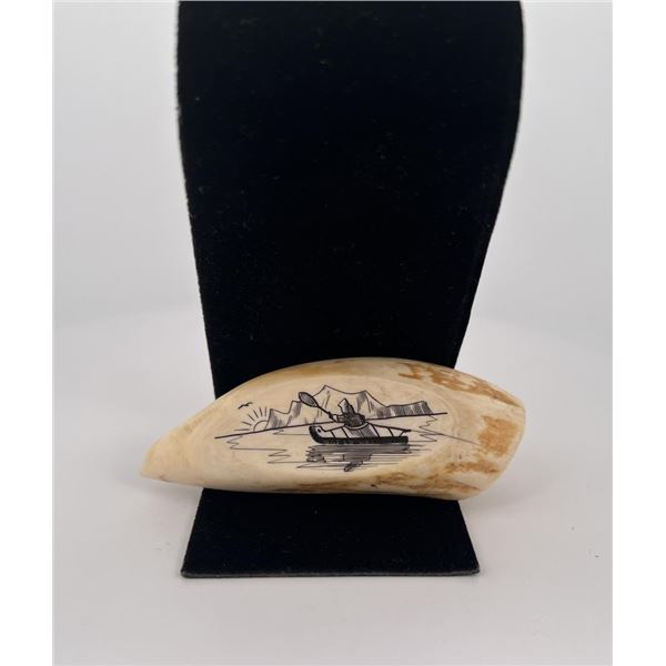 Scrimshaw Alaskan Inuit Eskimo Whale Tooth