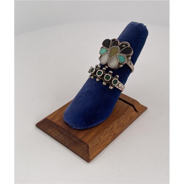 Zuni Sterling Silver Inlaid Rings