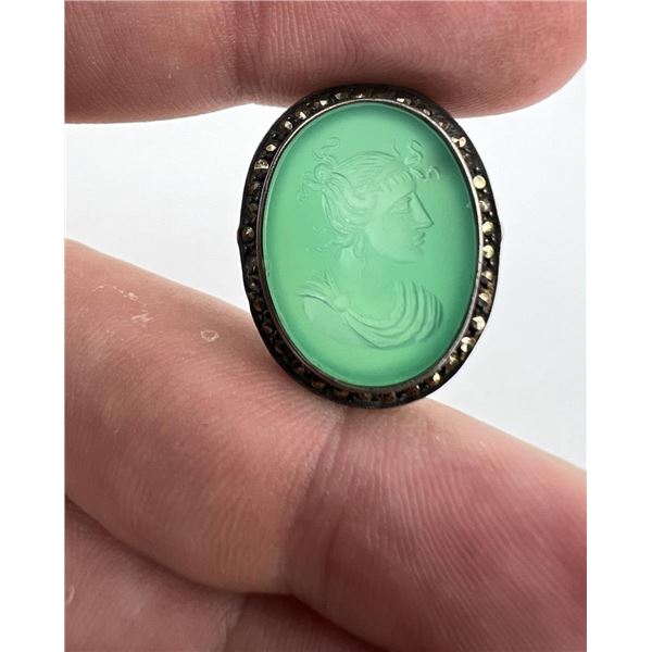 Victorian Sterling Silver Cameo Ring
