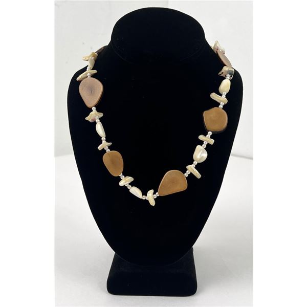 Carved Shell and Horn necklace