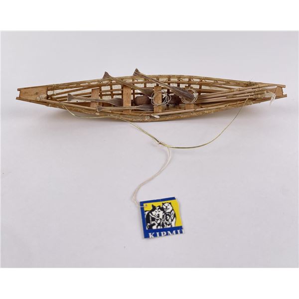 Miniature Alaskan Inuit Eskimo Canoe