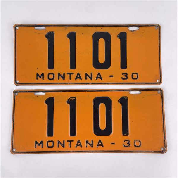 1930 Montana License Plate Pair